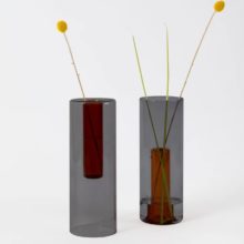 Block design vase réversible M fumé et ambre chez Dodé à Nantes